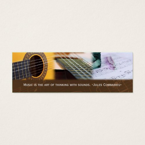 Music is thinking with sound Guitar Bookmark Business Card Template