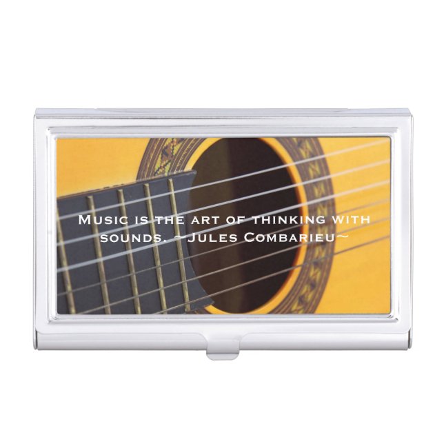 Music is thinking with sound Guitar Case For Business Cards (Front)