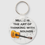 Music Is Thinking With Sound Guitar Keychain at Zazzle
