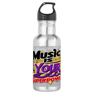 Music Is Your Superpower 3 Stainless Steel Water Bottle