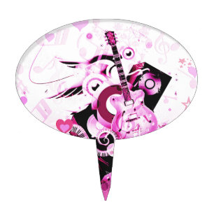 Music Journey,Pink_ Cake Topper