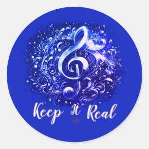 MUSIC - KEEP IT REAL  CLASSIC ROUND STICKER