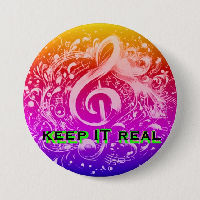 MUSIC - KEEP IT REAL RAINBOW BUTTON (Front)