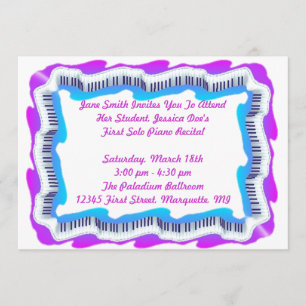 Music Keyboard Piano Recital Or Party INVITATION
