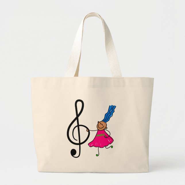 Music Kid Large Tote Bag (Front)