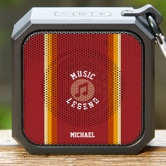 Music Legend Retro Dark Red Striped Bluetooth Speaker