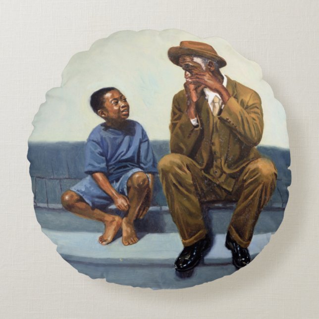 Music Lesson #2 2000 Round Pillow (Front)