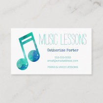 Music Lesson Appointment Card Piano Voice