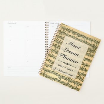 Music Lesson Bach Manuscript Editable Planner by missprinteditions at Zazzle