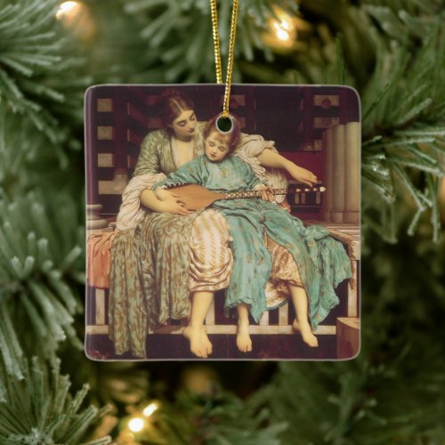 Music Lesson by Lord Frederic Leighton Ceramic Ornament