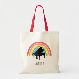 Music Lesson Rainbow Piano Children Tote Bag