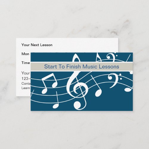 Music Lessons Appointment Business Cards