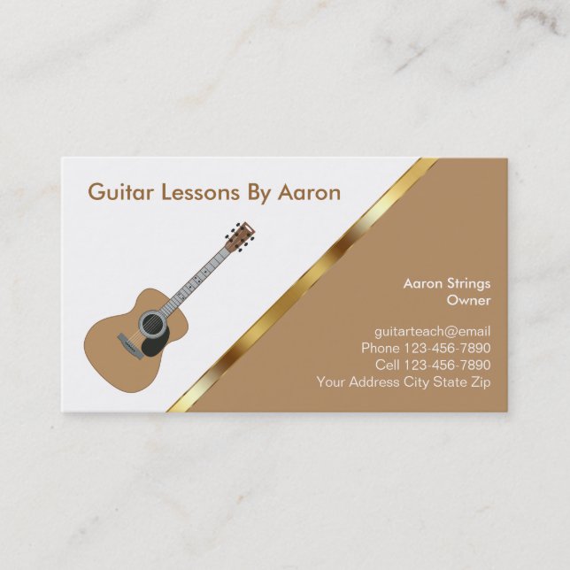 Music Lessons Business Cards (Front)