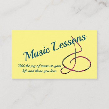 Music Lessons Guitar Piano Violin Musician Business Card by CricketDiane at Zazzle