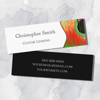 Music Lessons Guitar Simple Business Card by Indiamoss at Zazzle