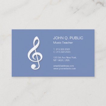 Music Lessons Modern Professional Teacher Business Card by art_grande at Zazzle