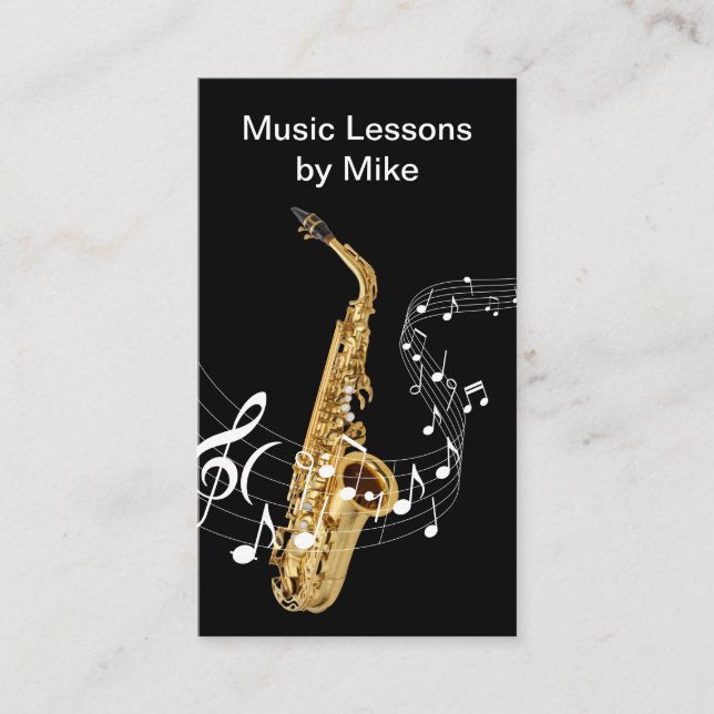 Music Lessons Musical Instrument Business Card (Front)