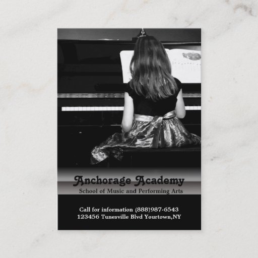 Customizable Music Lessons on the Piano Business Card