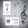 Music Lessons QR code Simple Treble Clef  Business Card