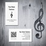 Music Lessons Qr Code Simple Treble Clef  Business Card at Zazzle