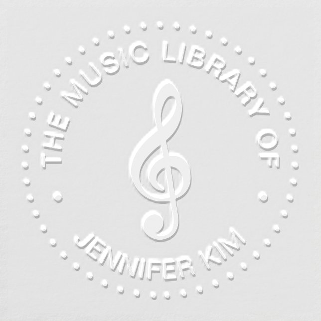 Music Library Seal Personalized Embosser (Design)