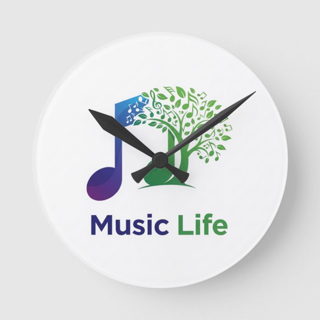 Music Life, features a vibrant  Round Clock (Front)