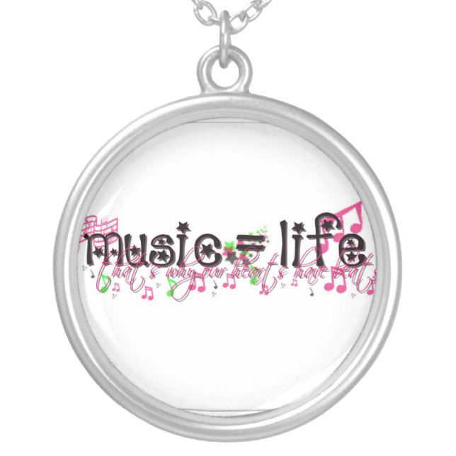 music = life silver plated necklace (Front)