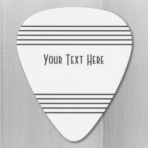 Music Lines Custom Modern White Gray Reversible Guitar Pick