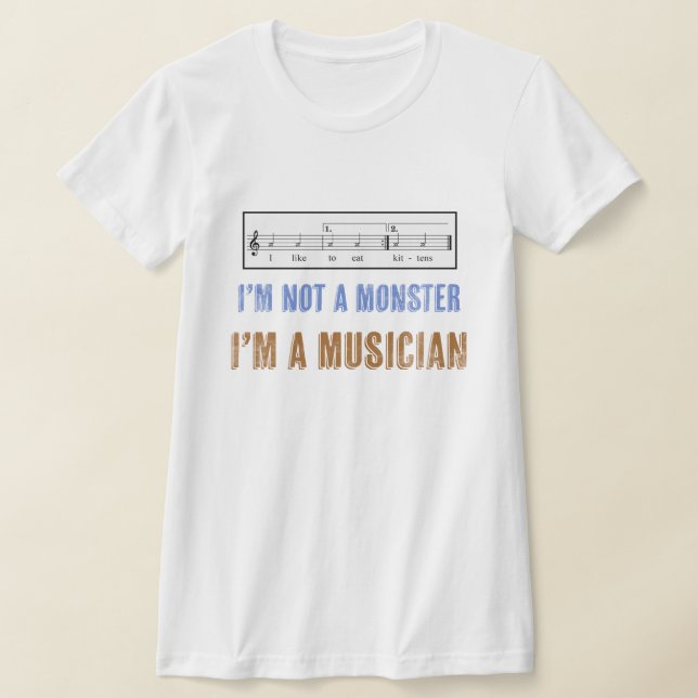 Music Literacy Matters I Like to Eat Kittens T-Shirt (Laydown)