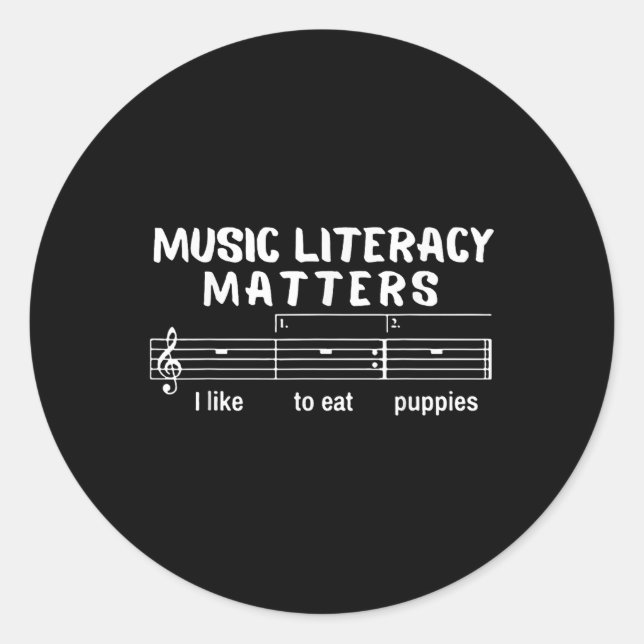 Music Literacy S  Classic Round Sticker (Front)