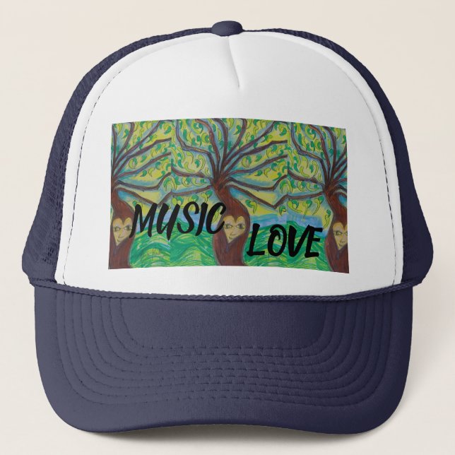 MUSIC LOVE HAT BY ARTIST PAULA REILLY. (Front)