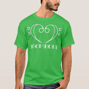 Music Lover Bass Clef Heart Gift Trombone T-Shirt