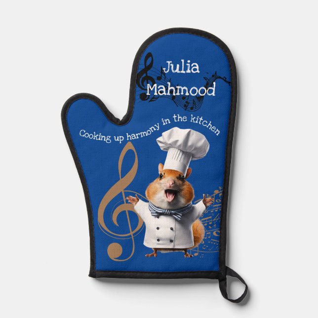 Music Lover Chef Gift for Cooks, Birthday or xmas Oven Mitt (Front)