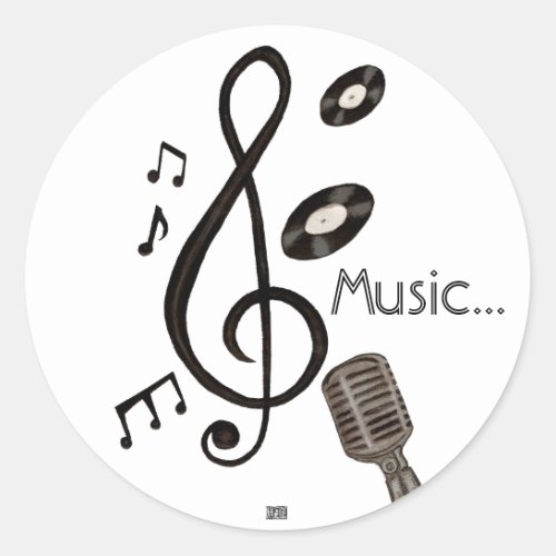 Music Lover Classic Round Sticker