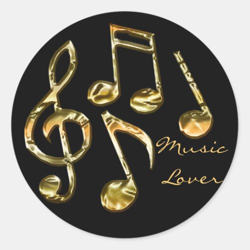 MUSIC LOVER Collection Classic Round Sticker