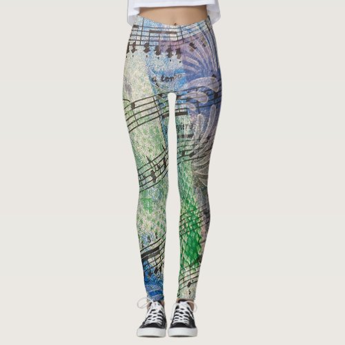 Music_Lover Colorful Abstract Artsy Style Leggings