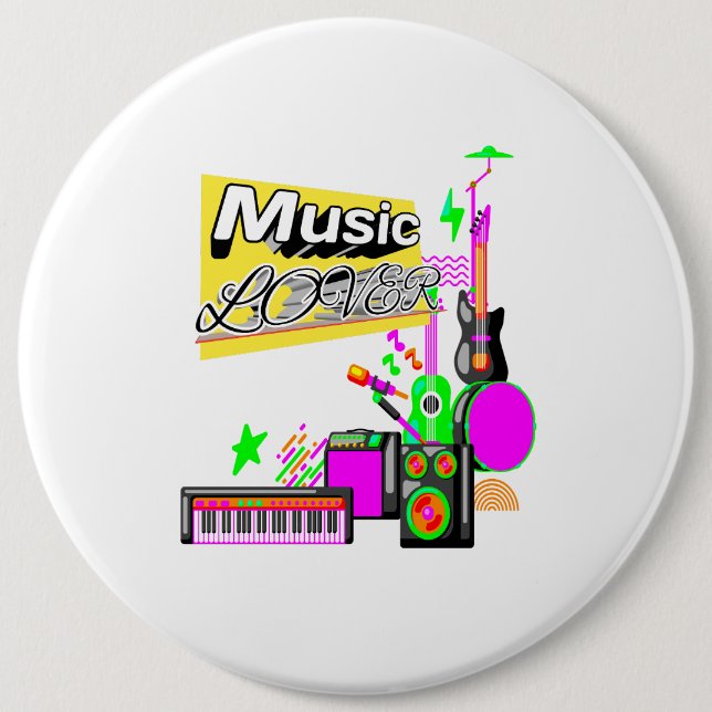 Music Lover Express Your Passion for Melodies Button (Front)
