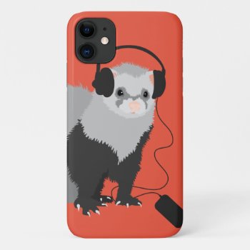 Music Lover Ferret Iphone 11 Case by borianag at Zazzle