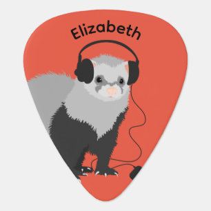Music Lover Ferret Name Guitar Pick