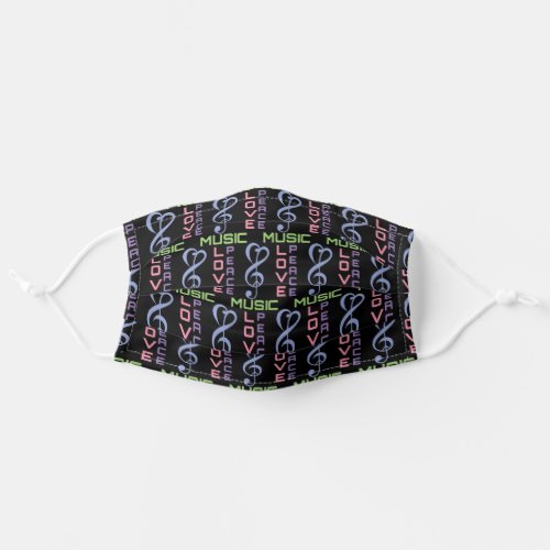Music Lover Gift Peace Love Music Adult Cloth Face Mask Music Lover Gift Peace Love Music Adult Cloth Face Mask