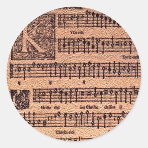 MUSIC LOVER Gregorian Chant Sheet Music Stickers