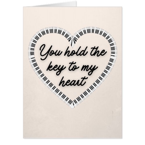 Music Lover Key To My Heart Giant Valentine Card