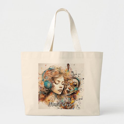 Music Lover Large Tote Bag