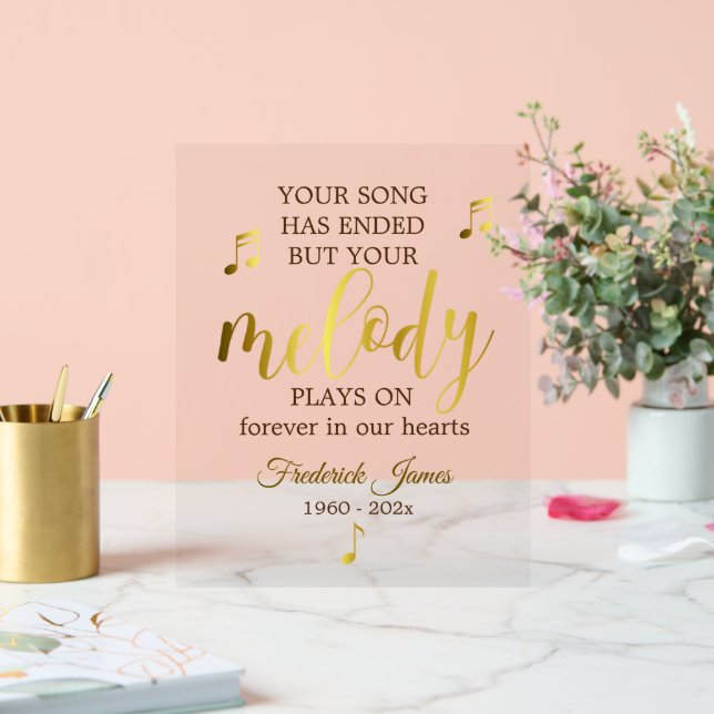 Music Lover Memorial Keepsake Acrylic Sign (Wedding)