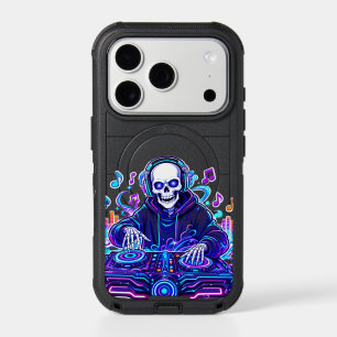 Music Lover Neon Skeleton Design iPhone 17 Pro Case