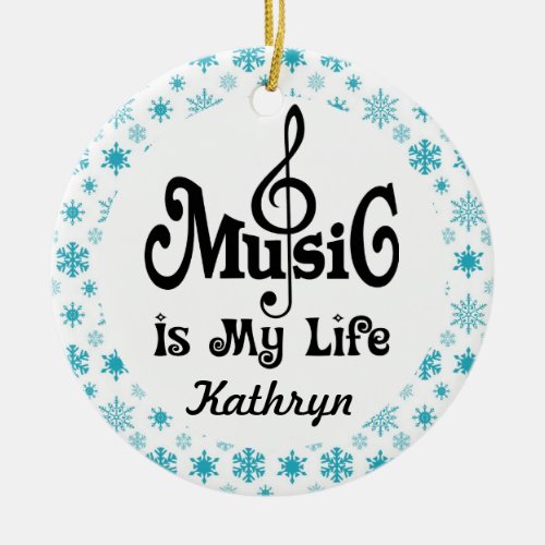 Music Lover Personalized Christmas Gift Ceramic Ornament