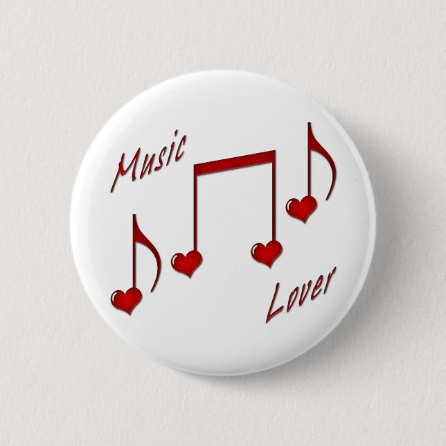 Music Lover Pinback Button (Front)