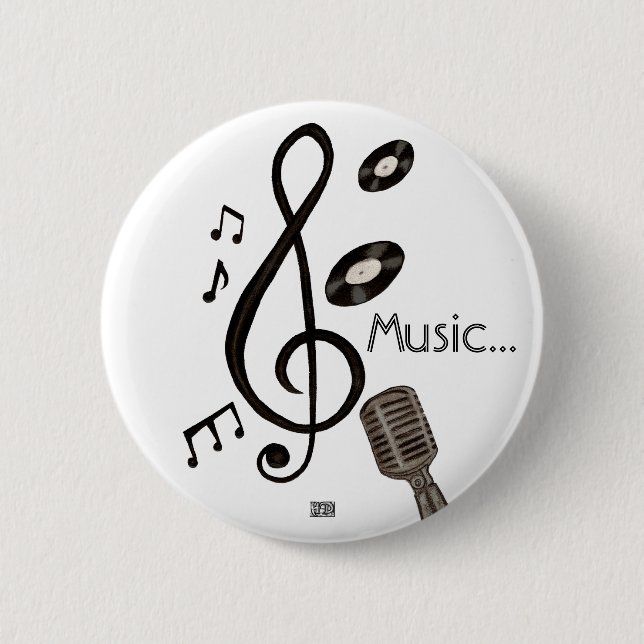 Music Lover Pinback Button (Front)