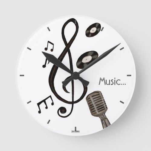 Music Lover Round Clock