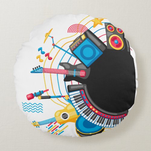 Music lover round pillow